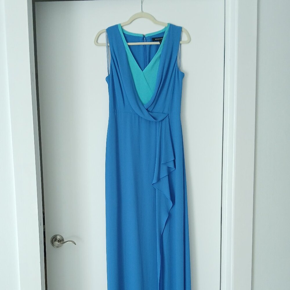 BCBGMaxAzria Faux Wrap Evening Dress